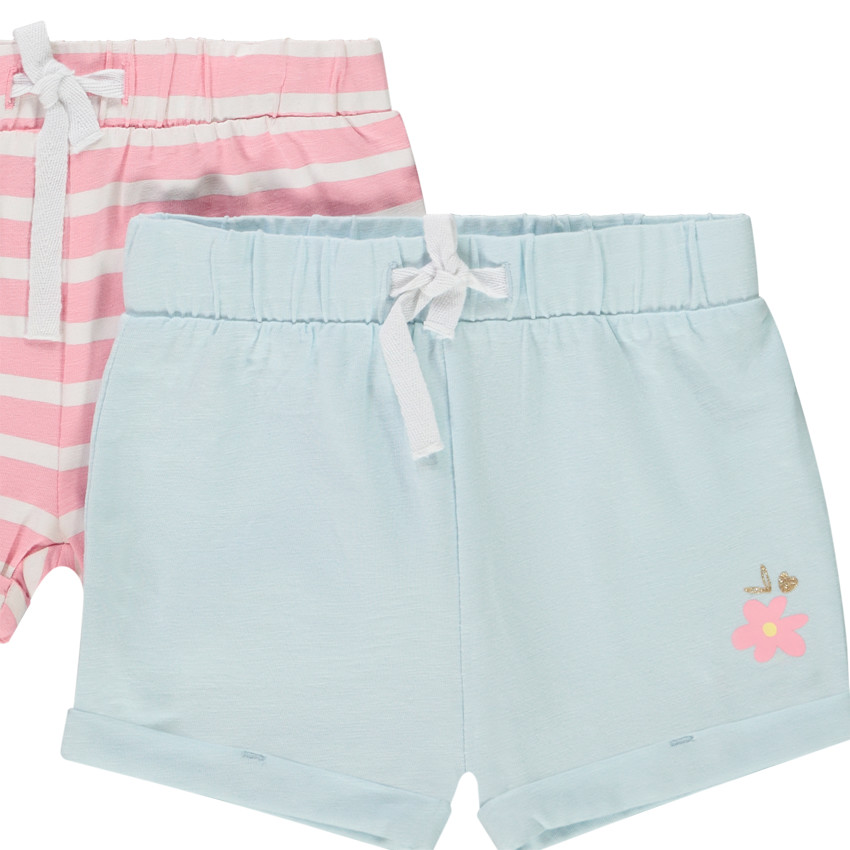 Lot de 4 shorts fantaisie en jersey slub pour bébé fille 