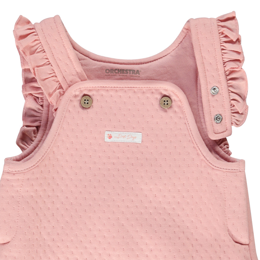 Twee-delige set met salopette voor babymeisjes 