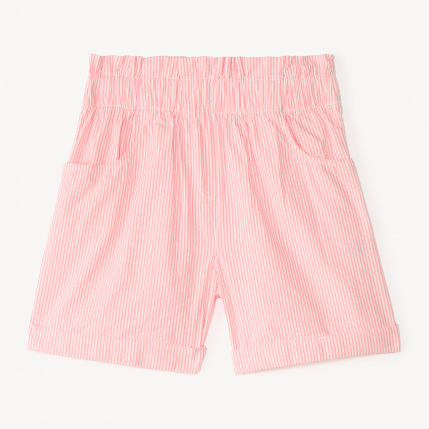 Short paperbag van stof met strepen meisjes 