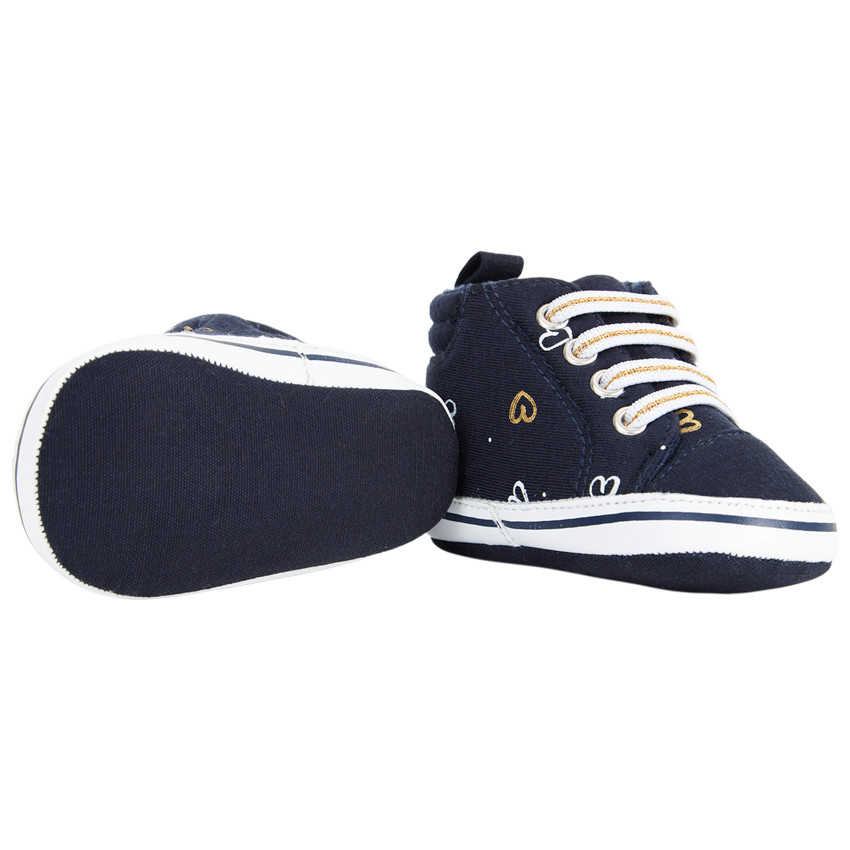 Baskets montantes à lacets élastiques pour bébé fille 