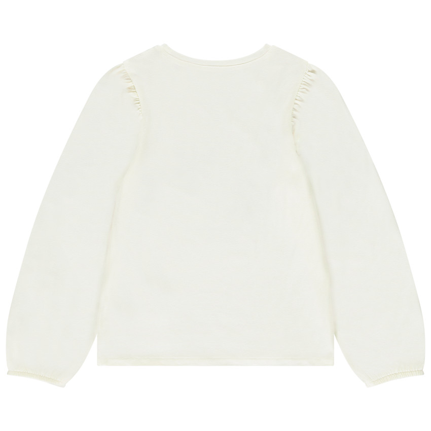 T-shirt manches longues print floral pailleté pour fille 