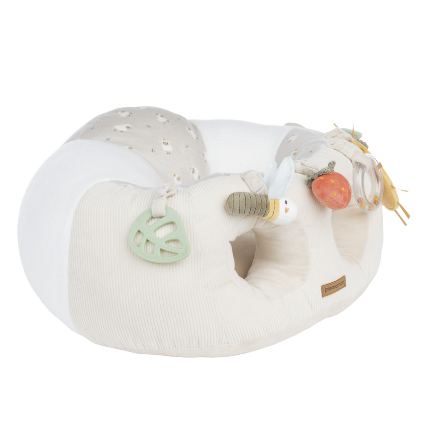 Coussin d'activités 2 en 1 La Vie à la Ferme écru 