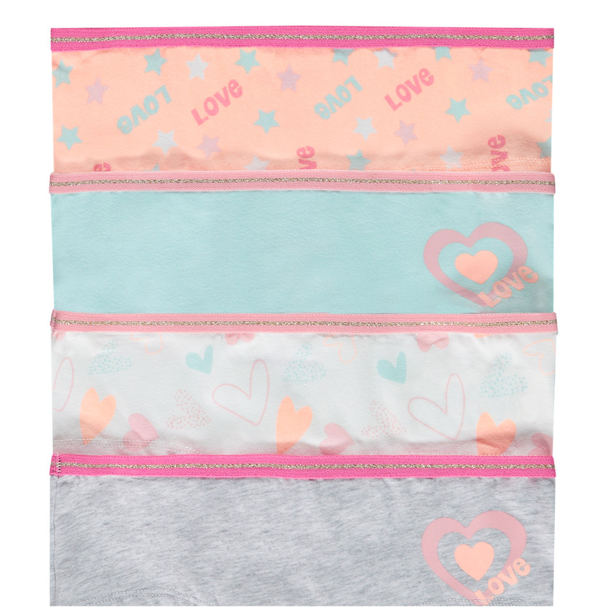 Lot de 4 shorties en jersey avec imprimé fantaisie pour fille 
