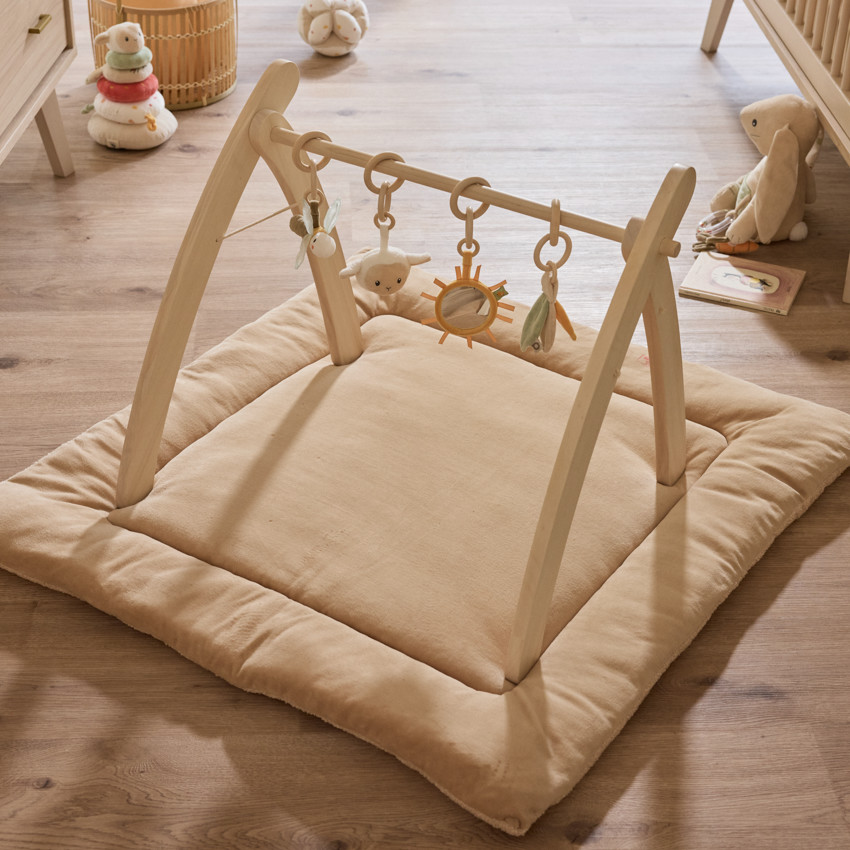 Arche d'éveil pliable en bois coloris naturel 