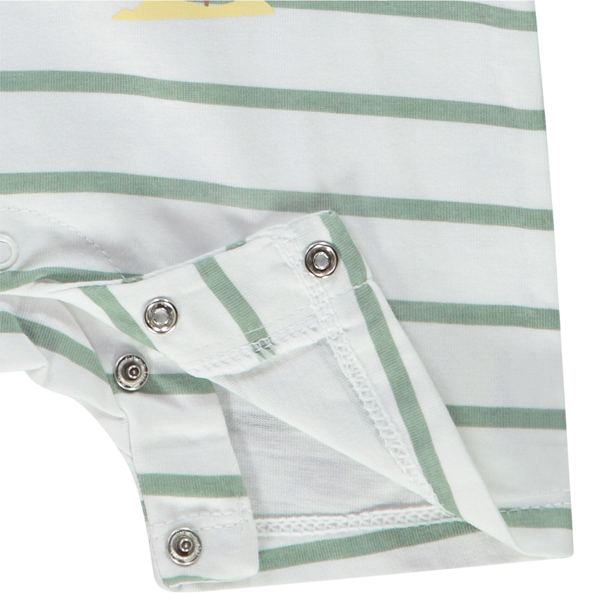 Combinaison courte rayée et printée pour bébé garçon 