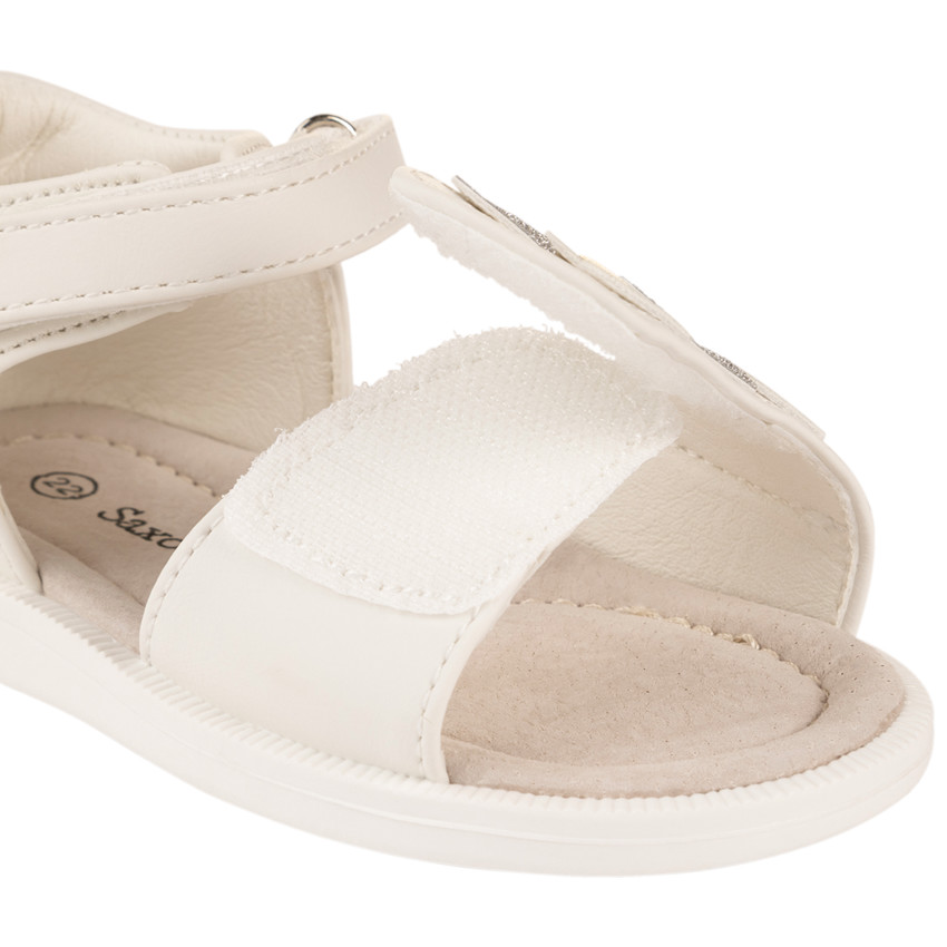 Sandales ouvertes et scratchées à cœurs pour bébé fille 