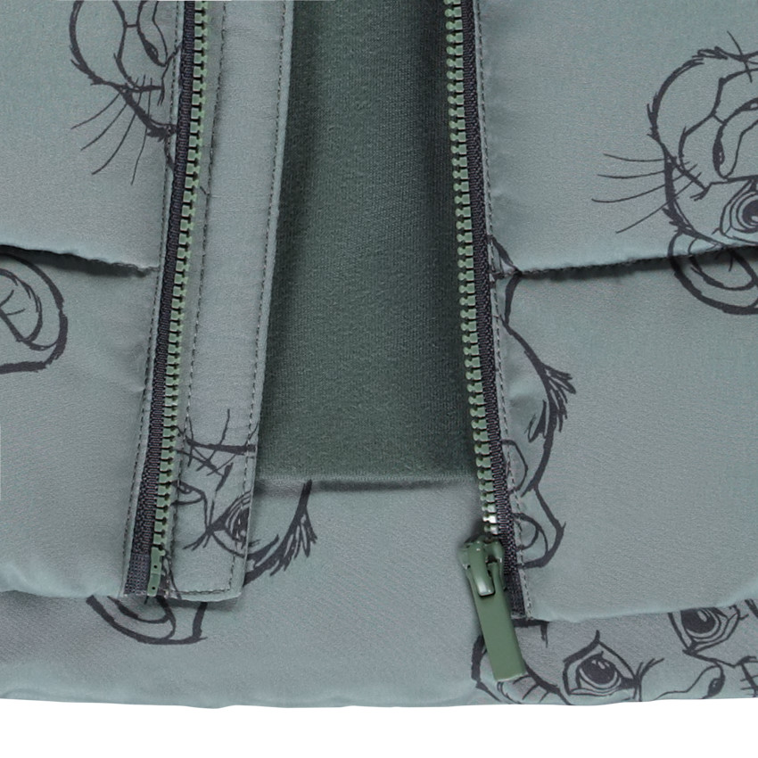 Donsjas zonder mouwen met Simba Disney-print voor baby jongen 