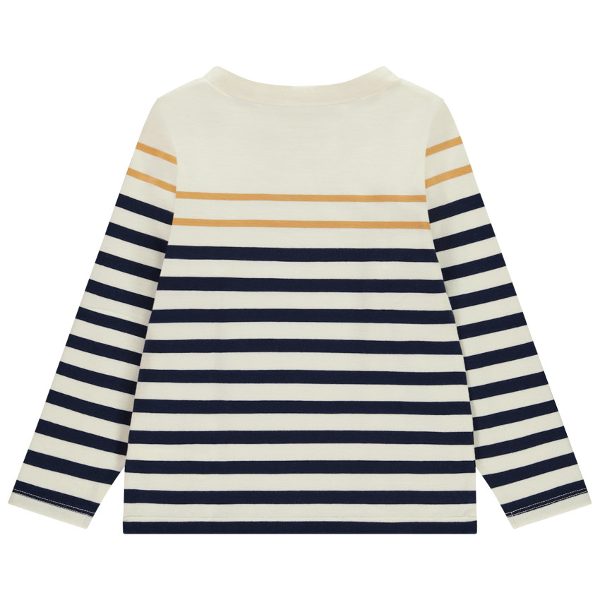 Marinière boutonnée en jersey épais pour garçon 