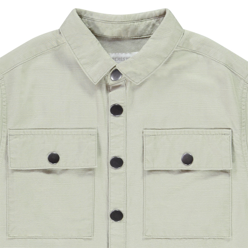 Lange mouwen effen stof hemd met zakken voor jongens 