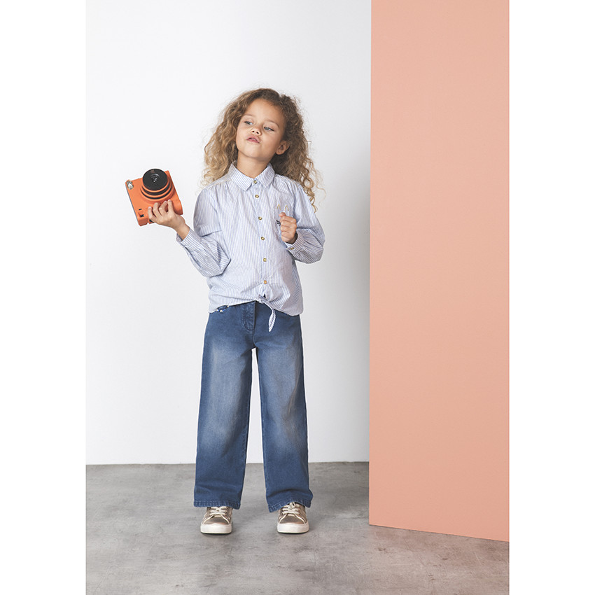 Chemise manches longues à rayures pour enfant fille 