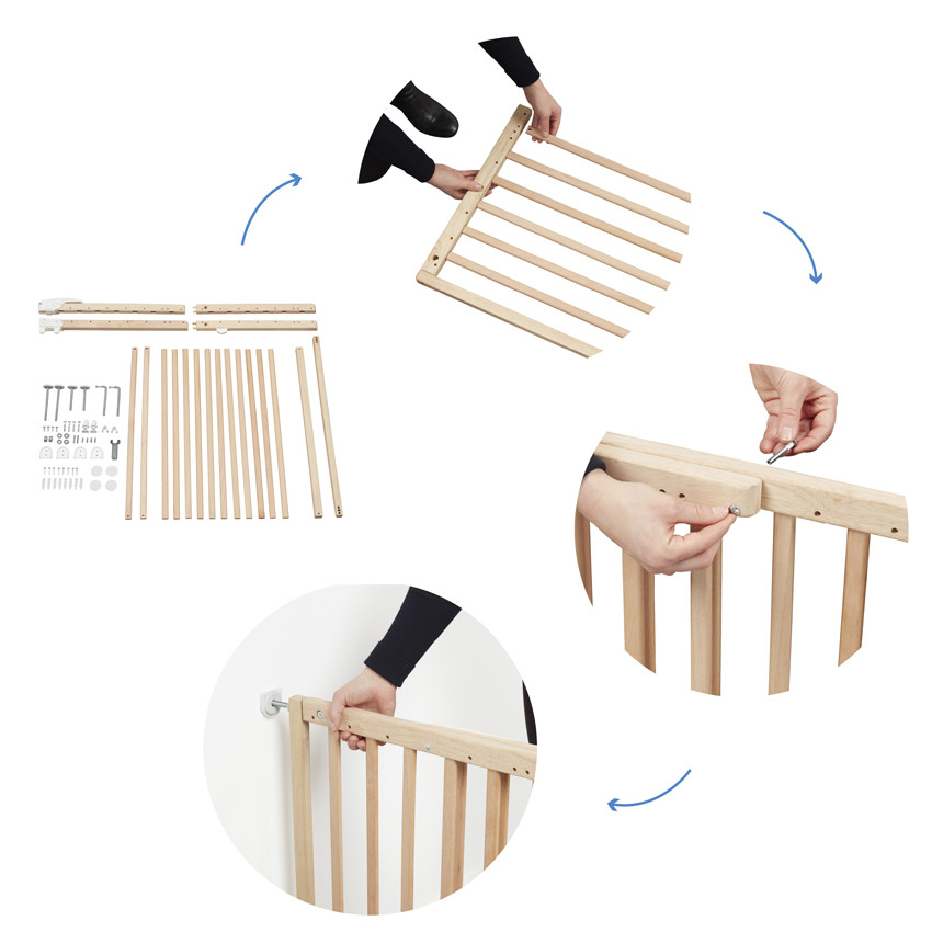 Barrière pression déco Pop ajustable - Naturel 