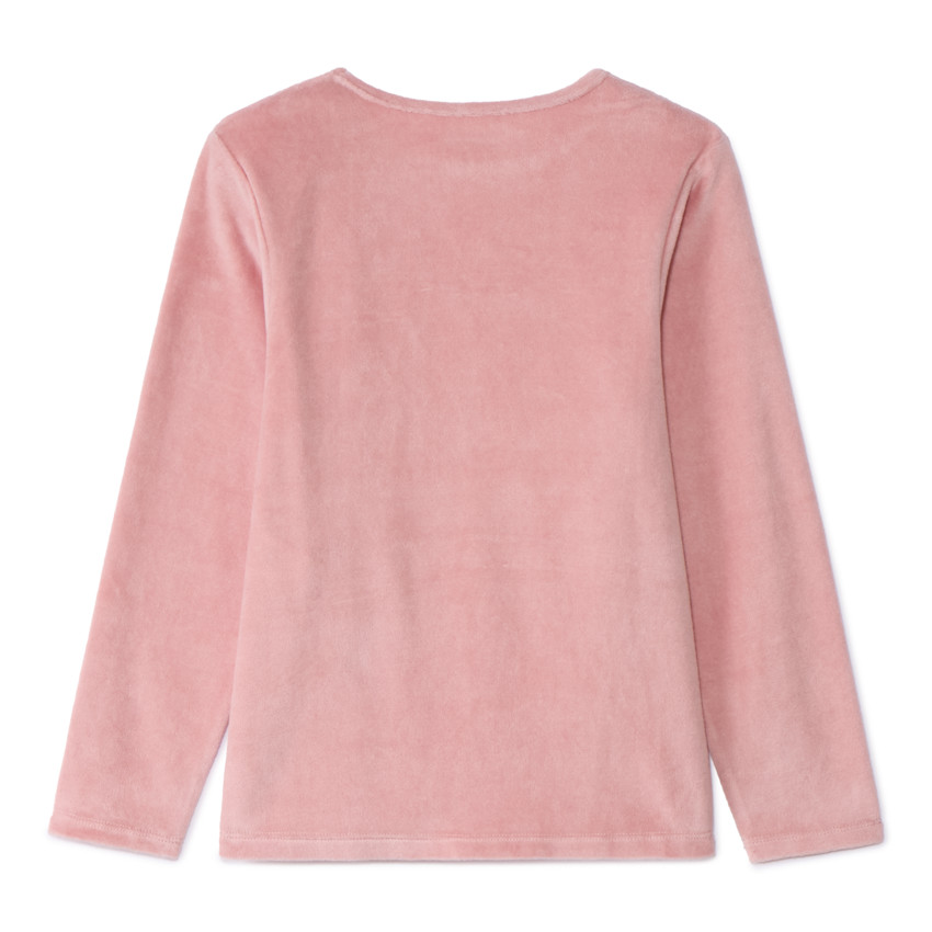 Set pyjama en velours printé uni pour fille 