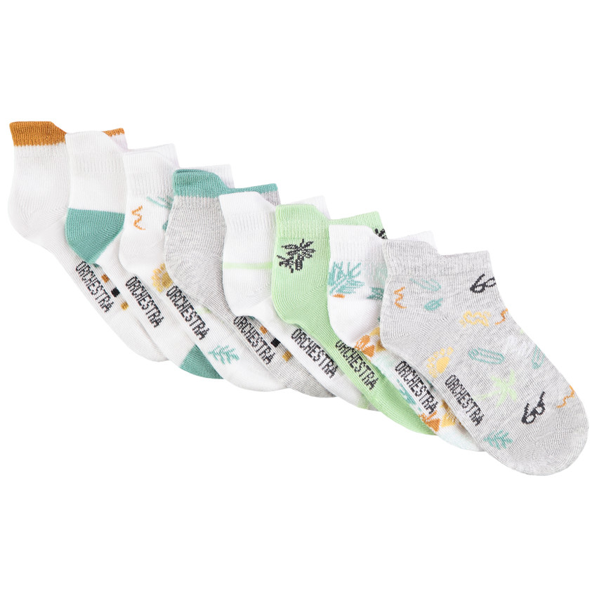 Lot de 8 paires de chaussettes courtes fantaisie pour garçon 