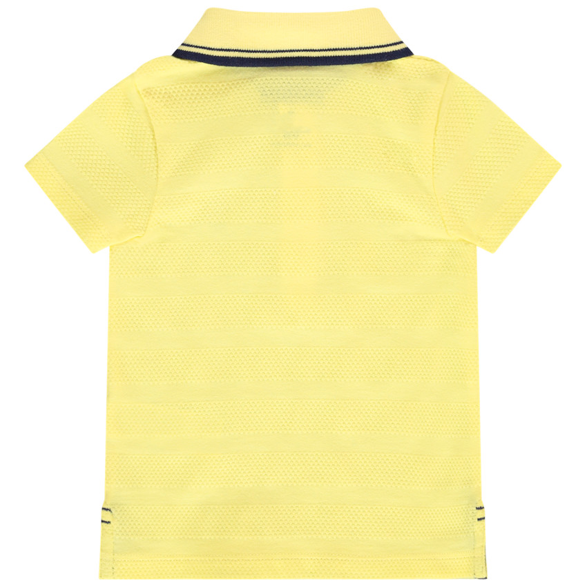 Polo manches courtes en jersey et détails chambray pour bébé garçon 