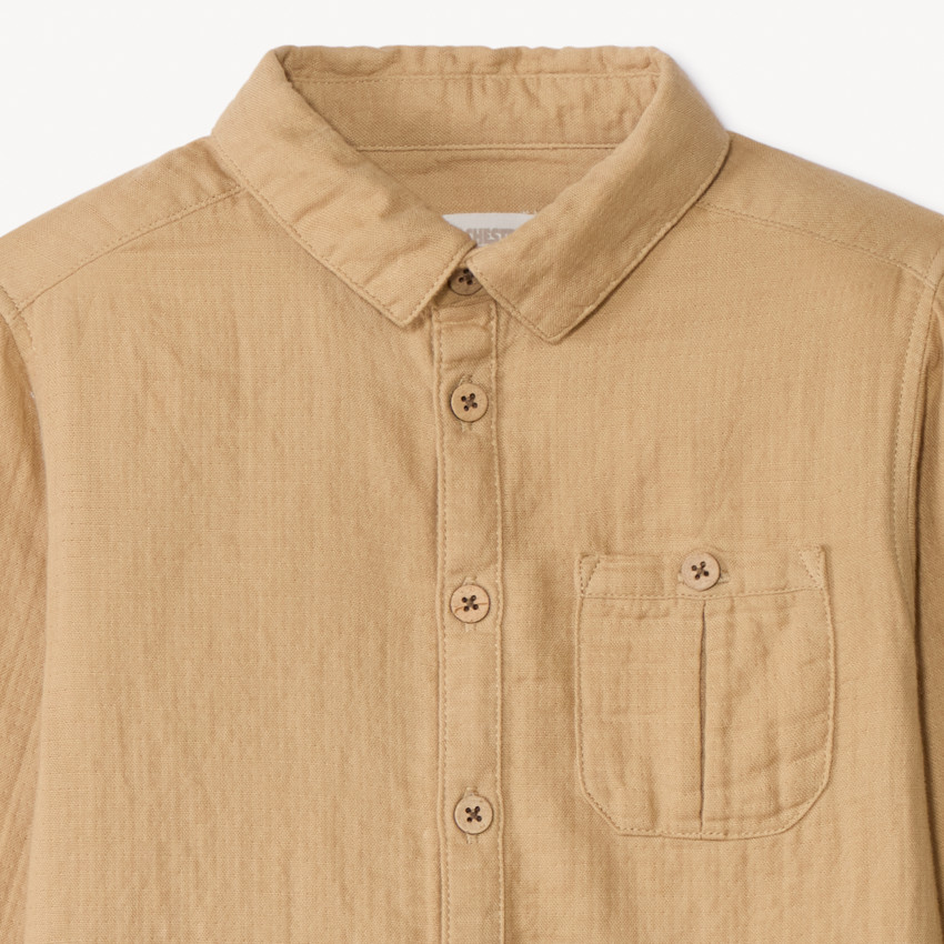 Chemise manches longues uni avec poche pour garçon 