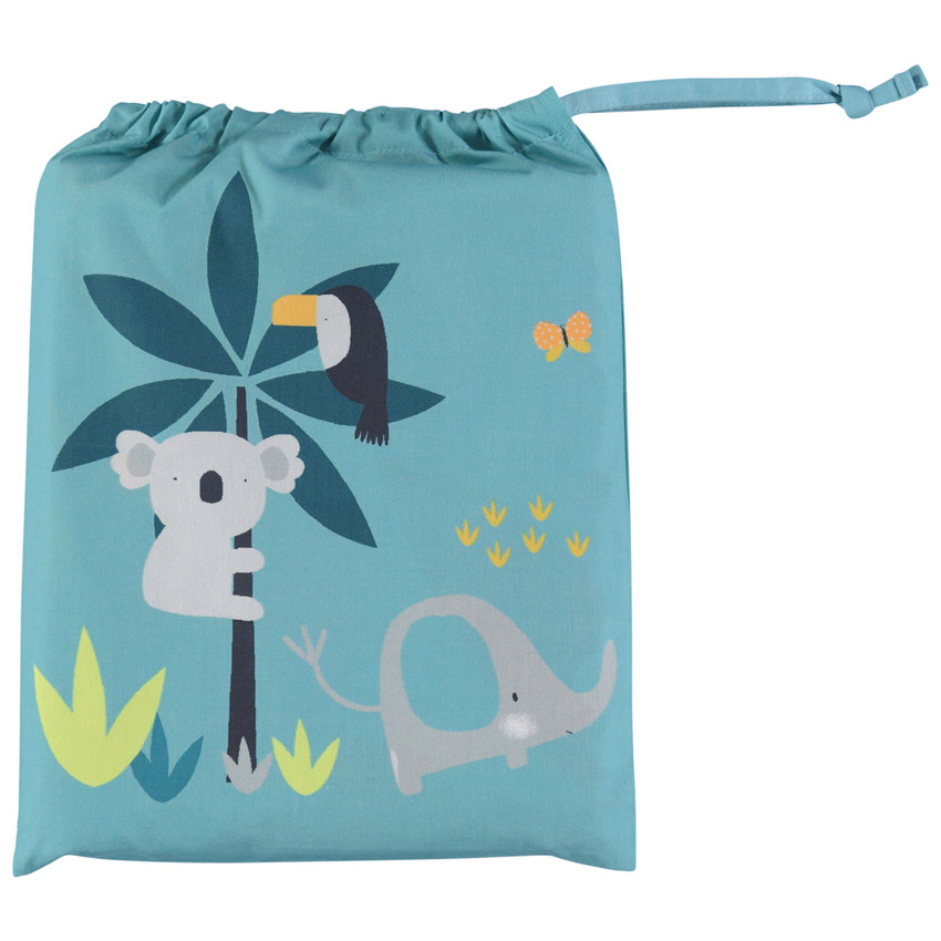 Parure de lit avec housse de couette et taie d'oreiller Crazy jungle 