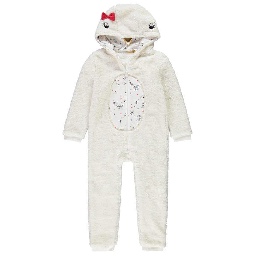 Pyjama topper fantasie Noël in sherpa met kap voor meisjes 