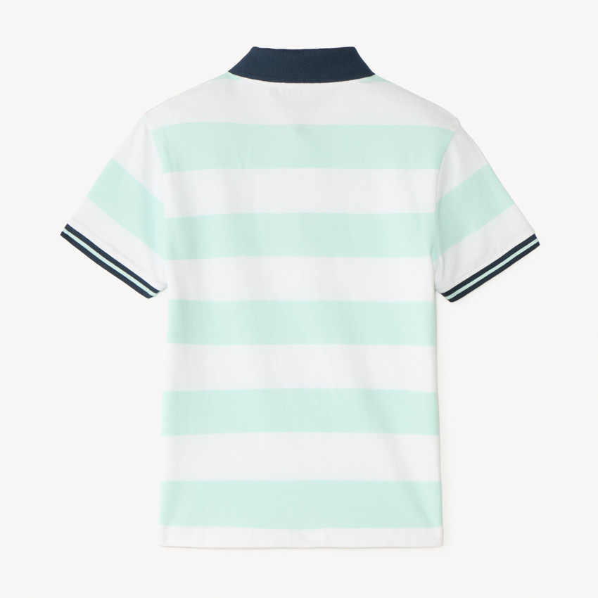 Poloshirt met korte mouwen en gestreept ontwerp met bootbrodering voor jongens 