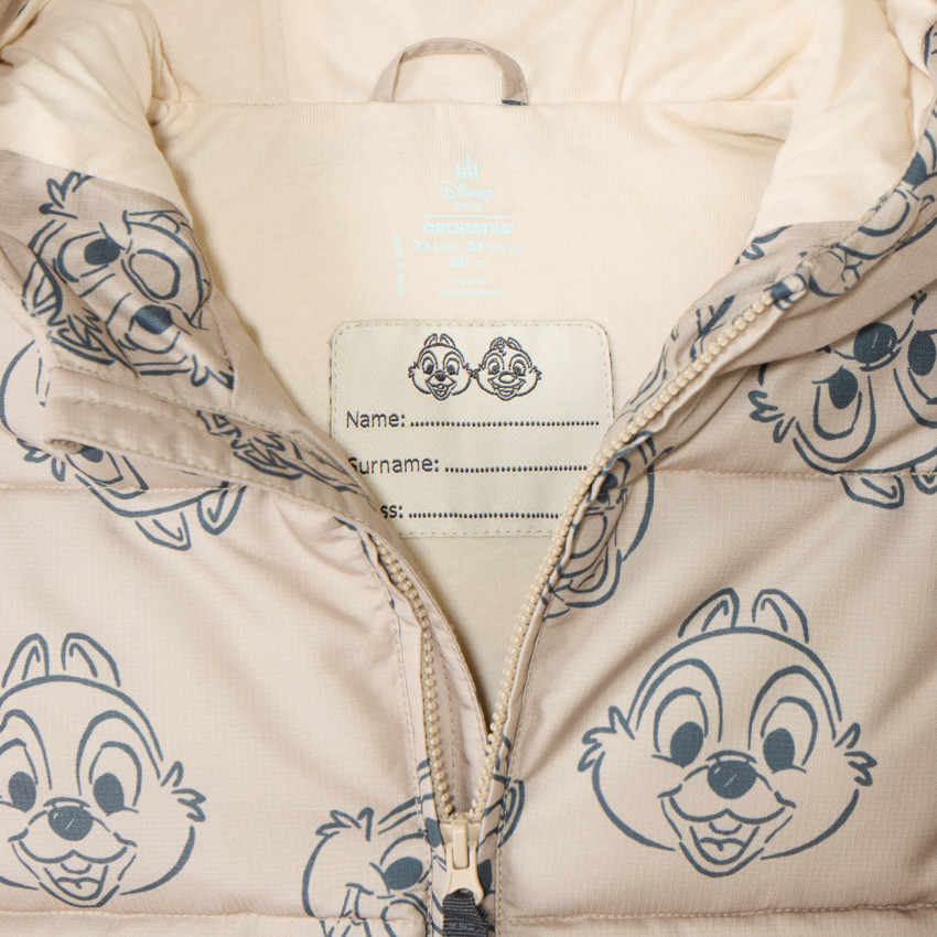 Disney Tic en Tac geprinte mouwloze jas voor babyjongen 