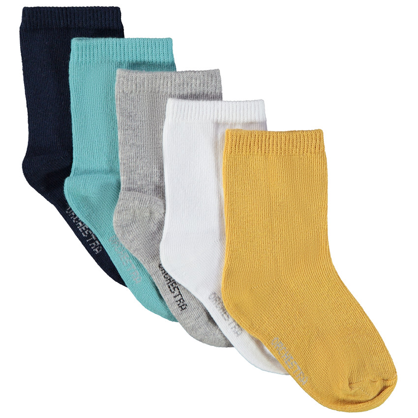 Lot de 5 paires de chaussettes unies pour bébé garçon 