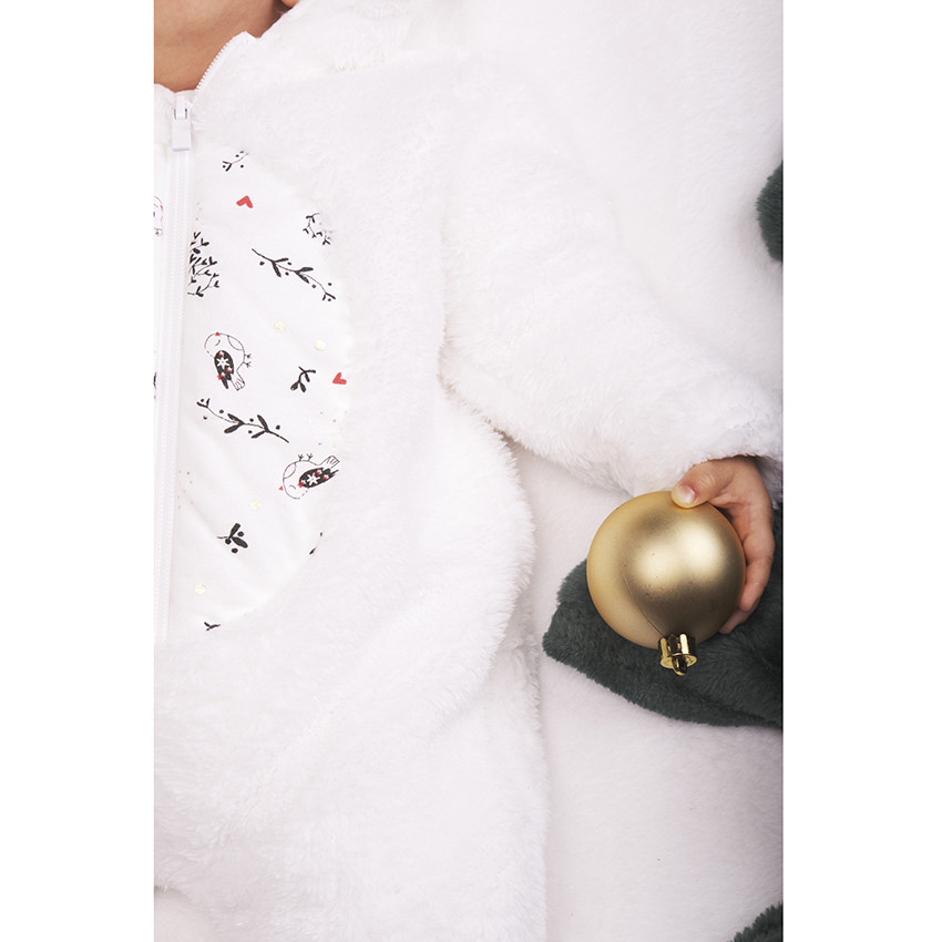 Surpyjama en sherpa avec capuche fantaisie oiseau pour bébé fille 