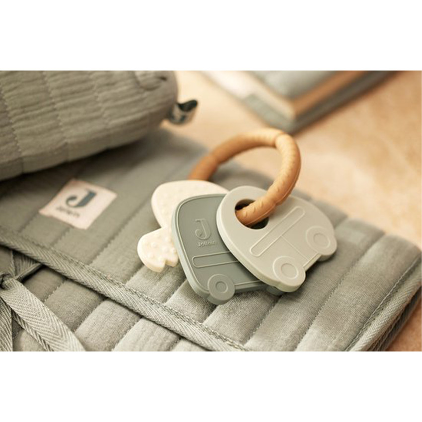 Bijtring sleutelhanger silicone On The Go Blauw 