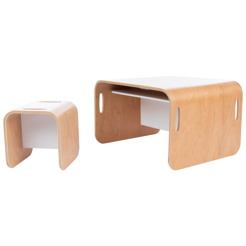 3-in-1 bureaumeubel bank en tafel met 1 stoel 