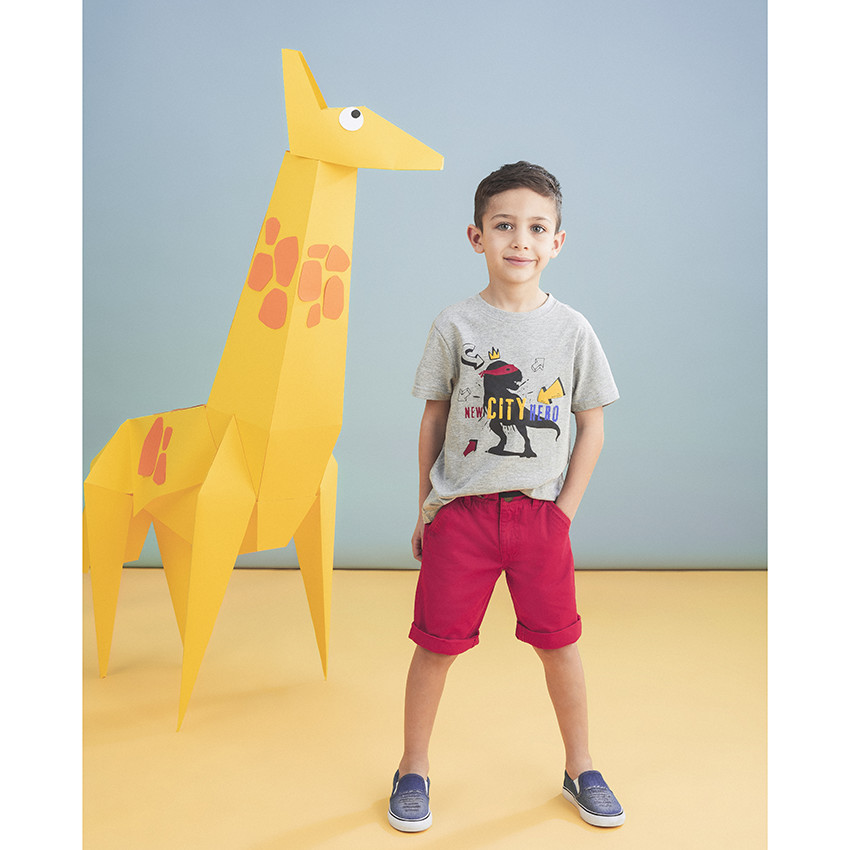 Bermuda van katoen met verstelbare tailleband 