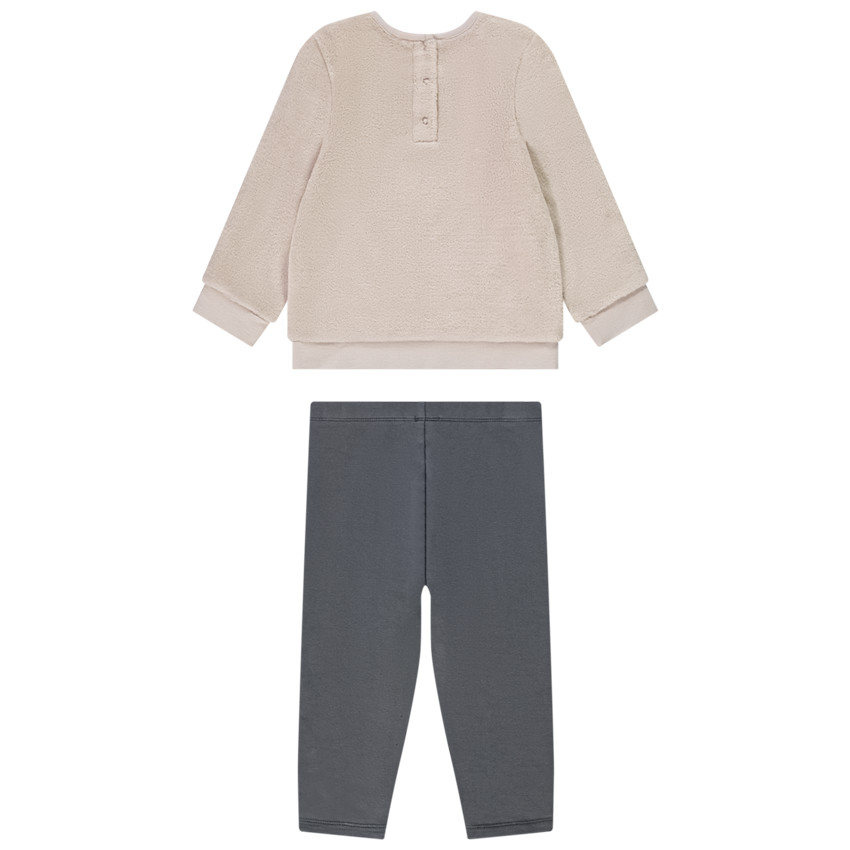 Set 2-delig in sherpa borduurwerk Minnie Disney voor baby meisje 