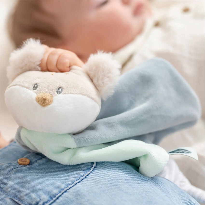Doudou plat Renard Flo - Menthe Verte 