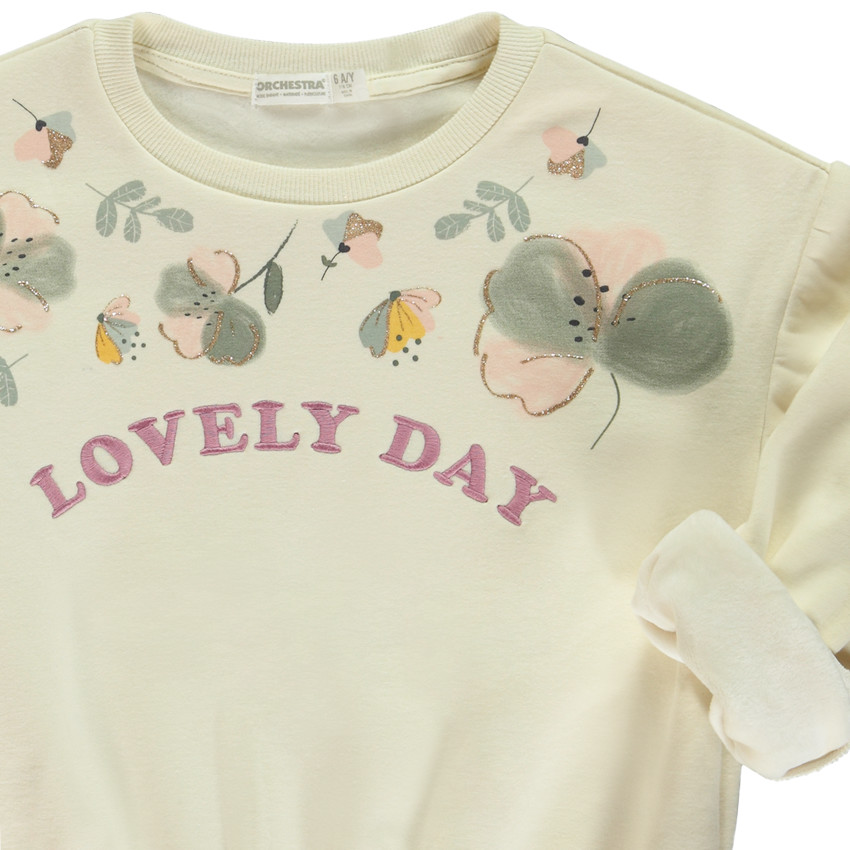 Oversized sweatshirt met bloemen en fantasiepatronen voor meisjes 