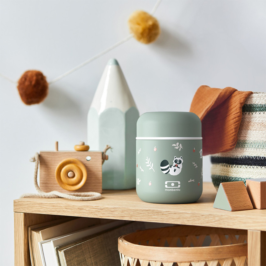 isothermische Capsule Lunchbox 280ml Raccoon Groen 