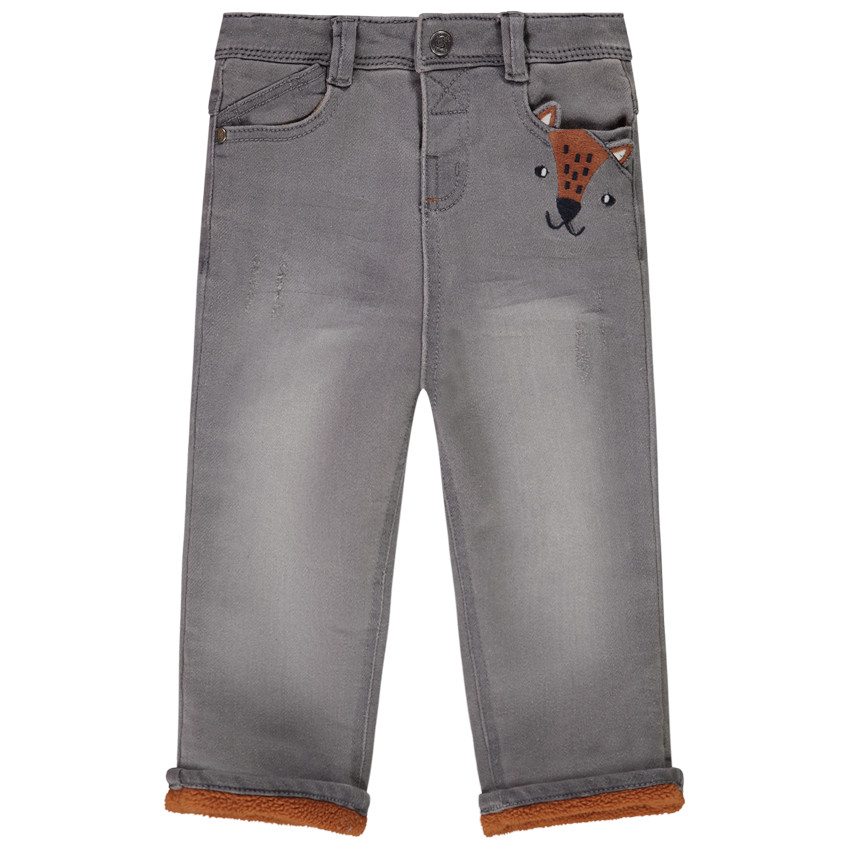 Jean denim avec poche fantaisie brodée pour bébé garçon 