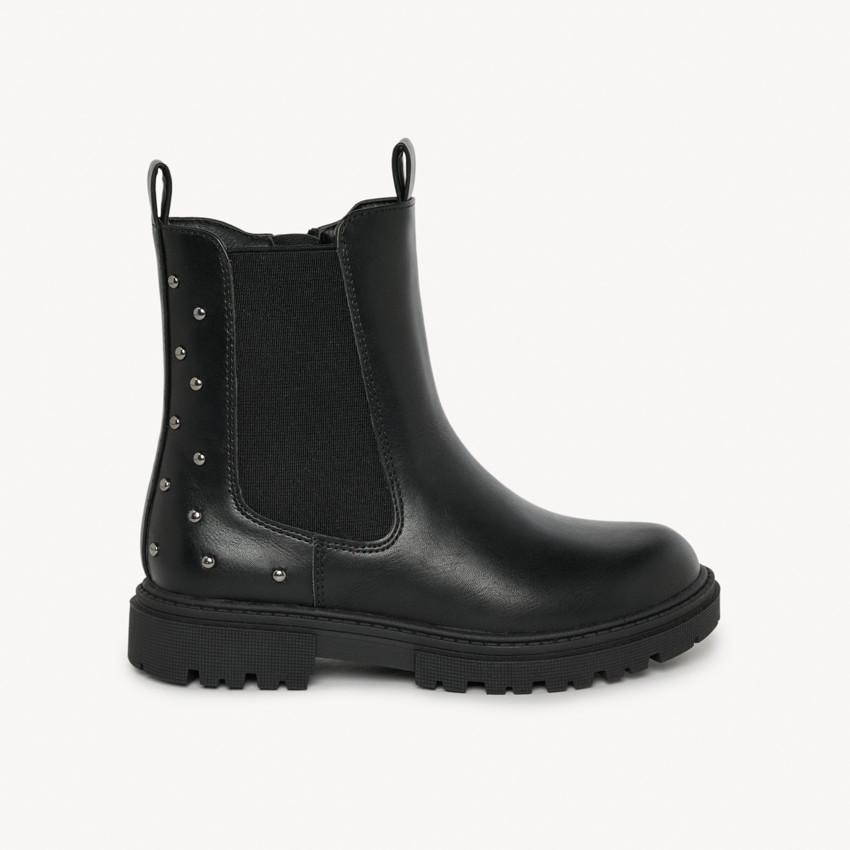 Lederlook enkellaarsjes met elastiek en studs voor meisjes 