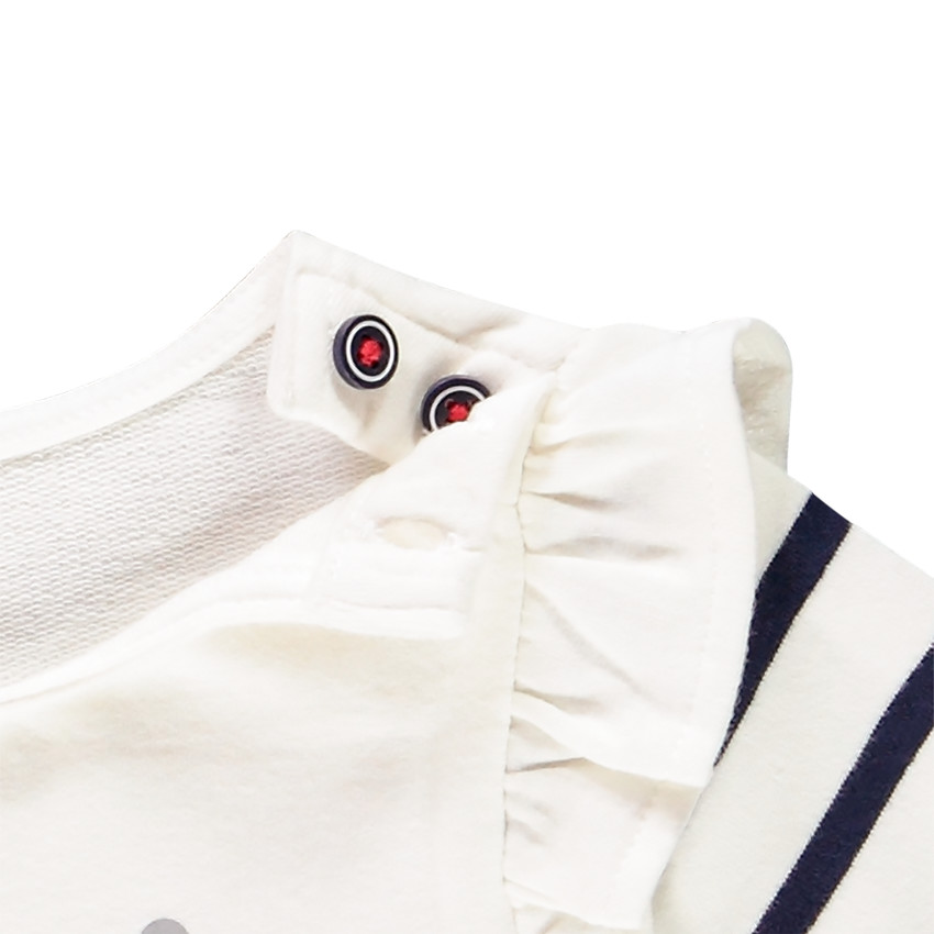 Marinière à manches longues volantées pour bébé fille 