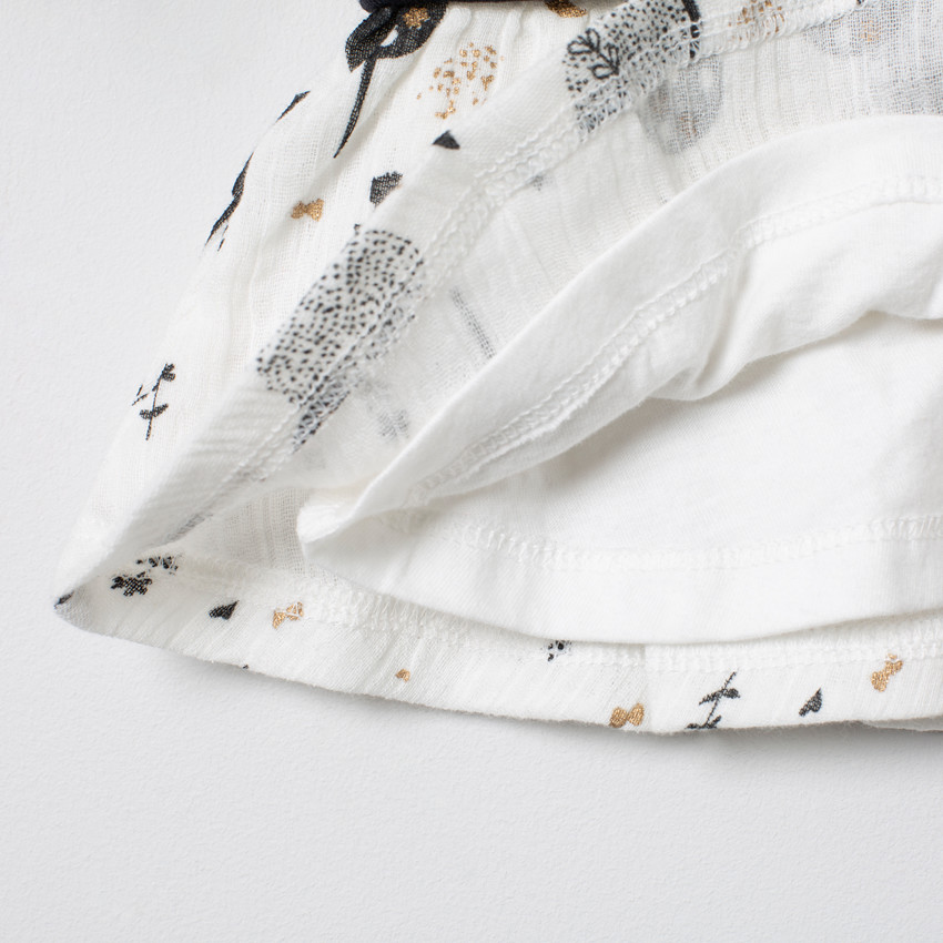 Robe manches longues effet 2 en 1 à motif floral et paillettes 