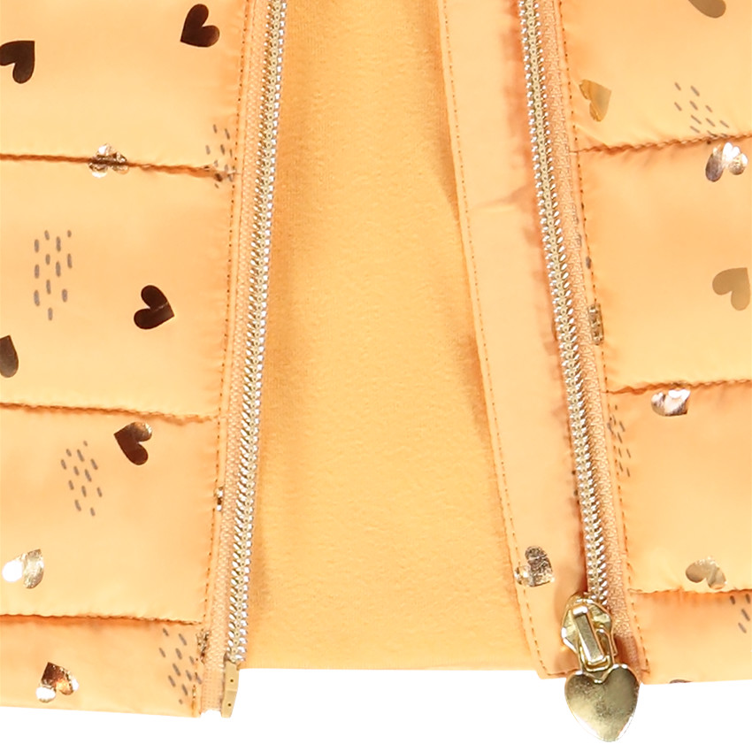 Doudoune à capuche imprimée coeurs pour bébé fille 