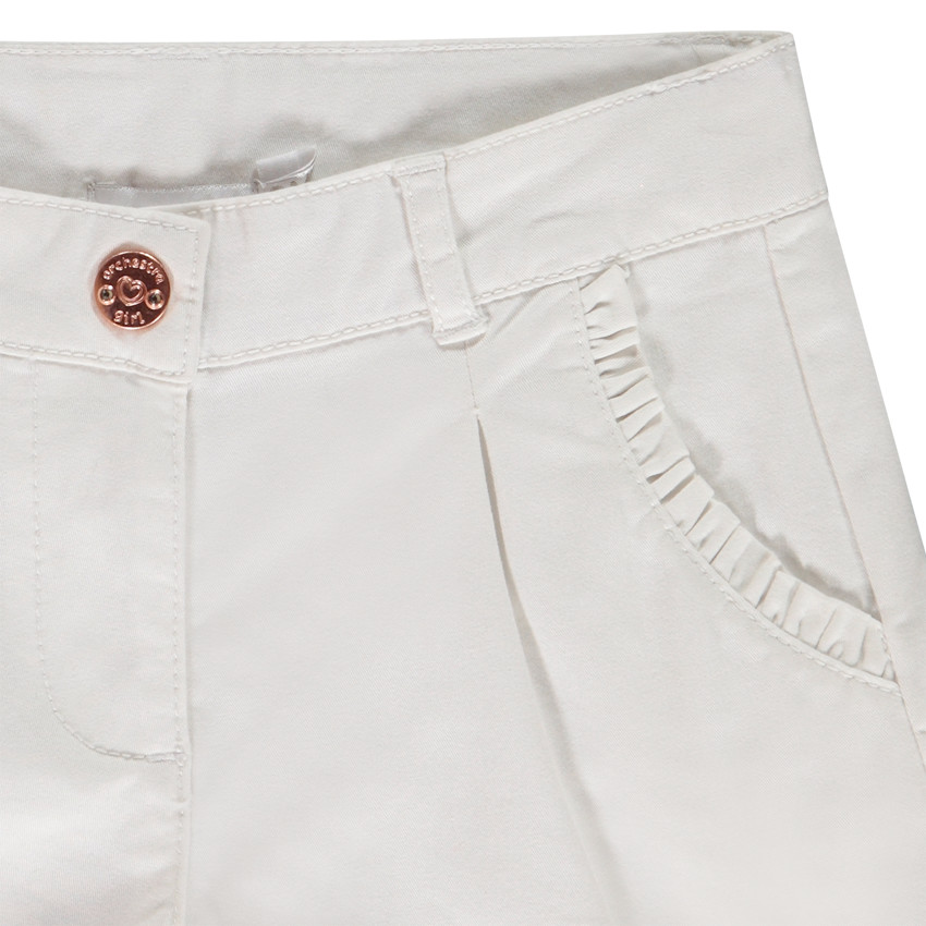 Short en twill avec poches volantées pour fille 