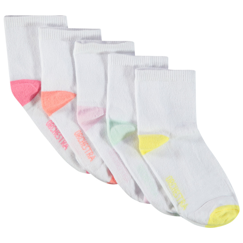 Lot de 5 paires de chaussettes multicolores pour fille 