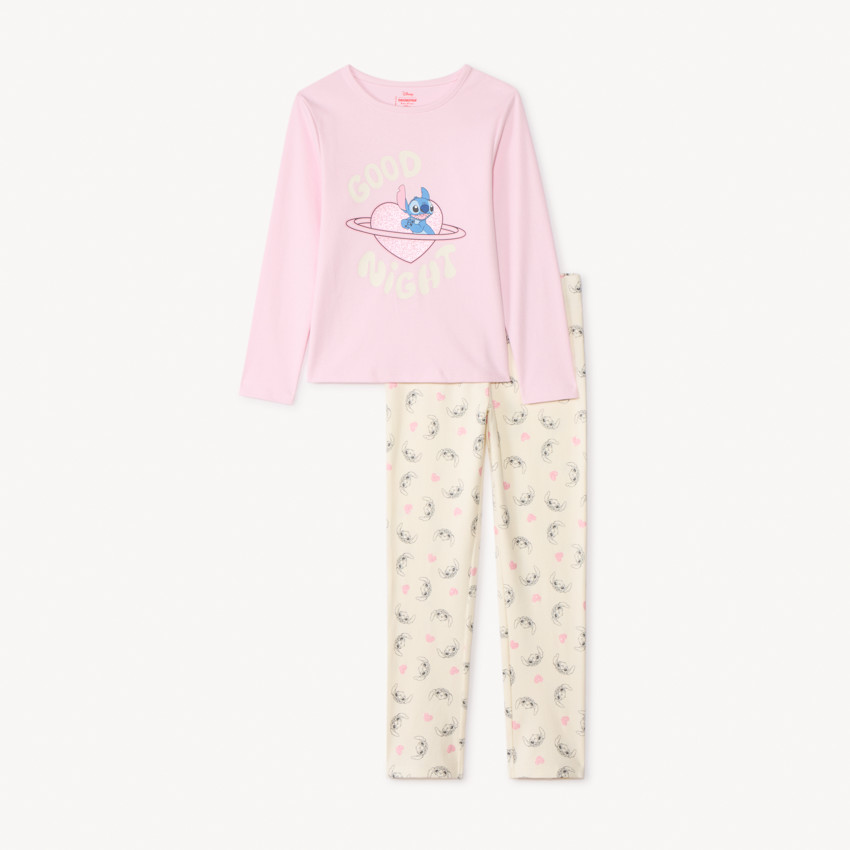 Set lange pyjama in interlock Stitch Disney voor meisjes 