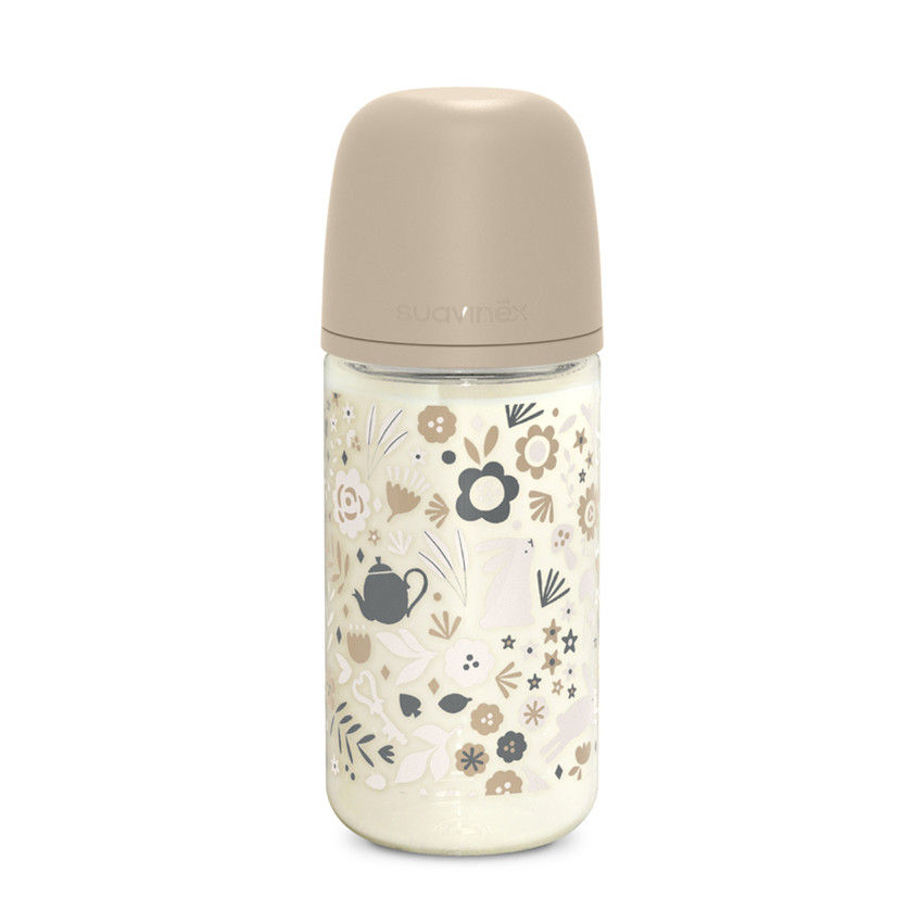 Biberon en verre avec tétine symétrique SX Pro M 240ml Wonderland Beige 