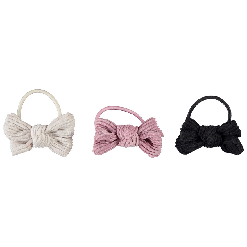 Lot de 3 élastiques à nœud en velours côtelé pour fille 