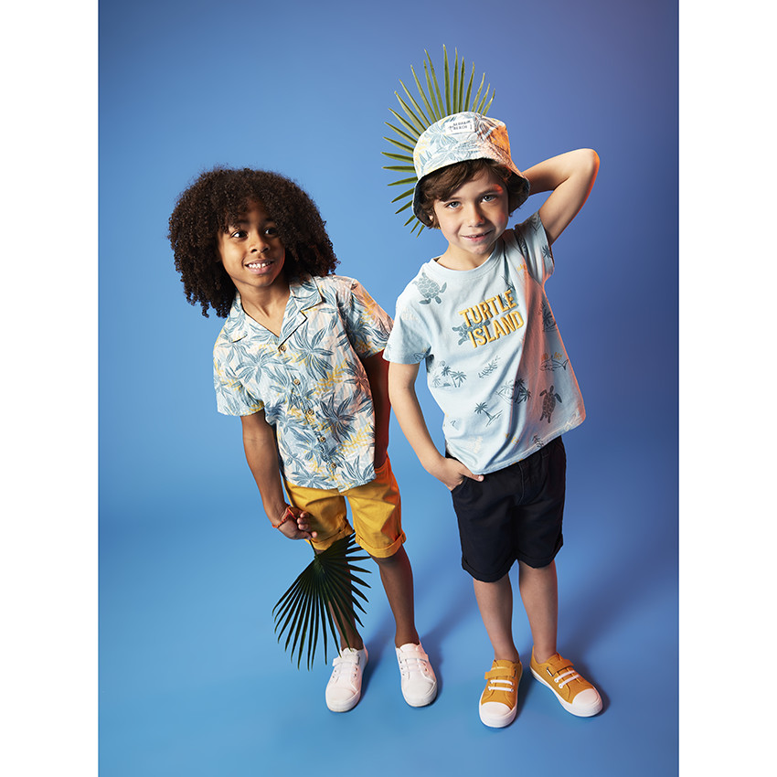 Chemise manches courtes imprimé palmiers pour garçon 