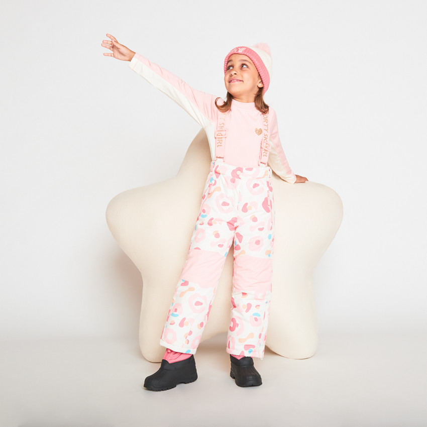 Bonnet de ski effet colorblock avec pompon pour fille  