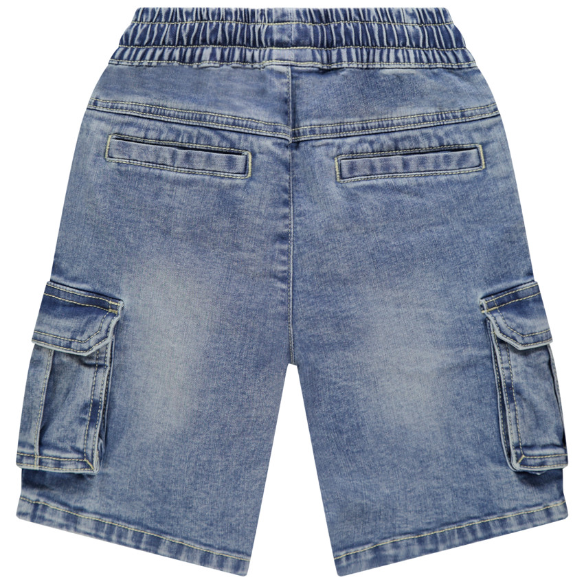 Bermuda en jean à poches et taille élastiquée 