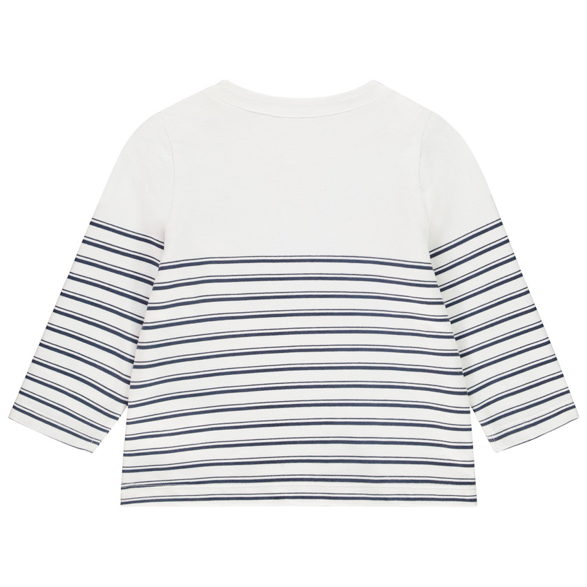 Marinière met walvis patch voor baby jongen 