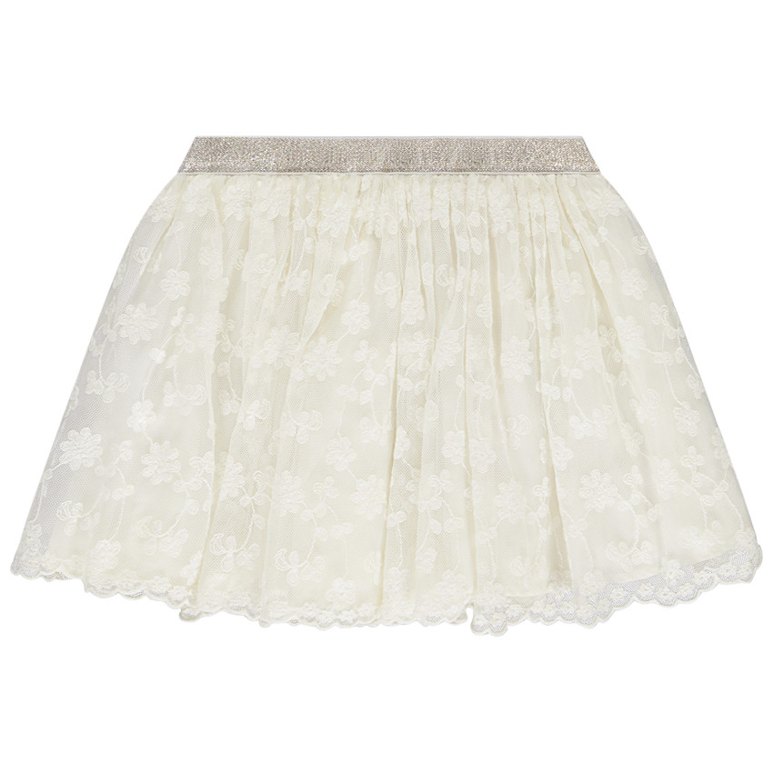 Jupe courte en tulle avec fleurs brodées pour bébé fille  