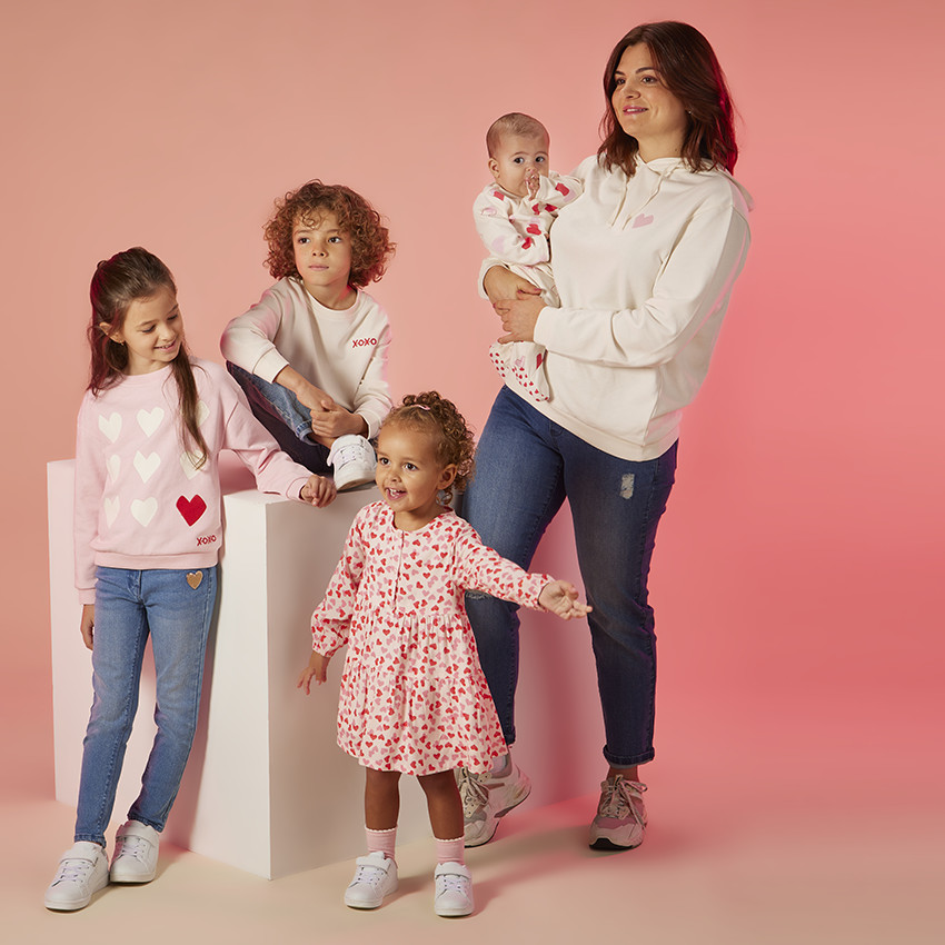 Sweatshirt fleece oversized geborduurd en print voor kinderen 