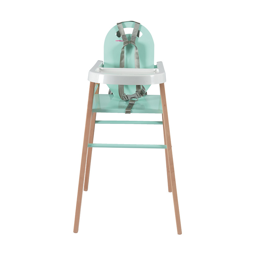 Chaise haute fixe Lili avec tablette amovible – Hybride Vert Mint  
