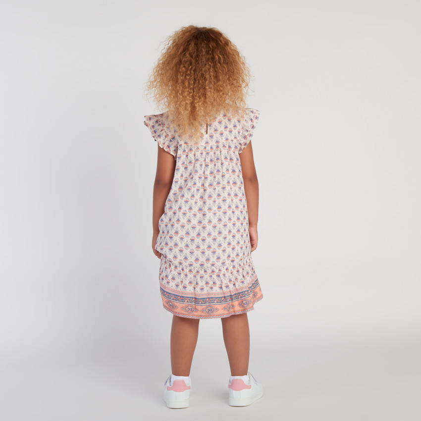 Robe manches courtes imprimé floral pour fille 